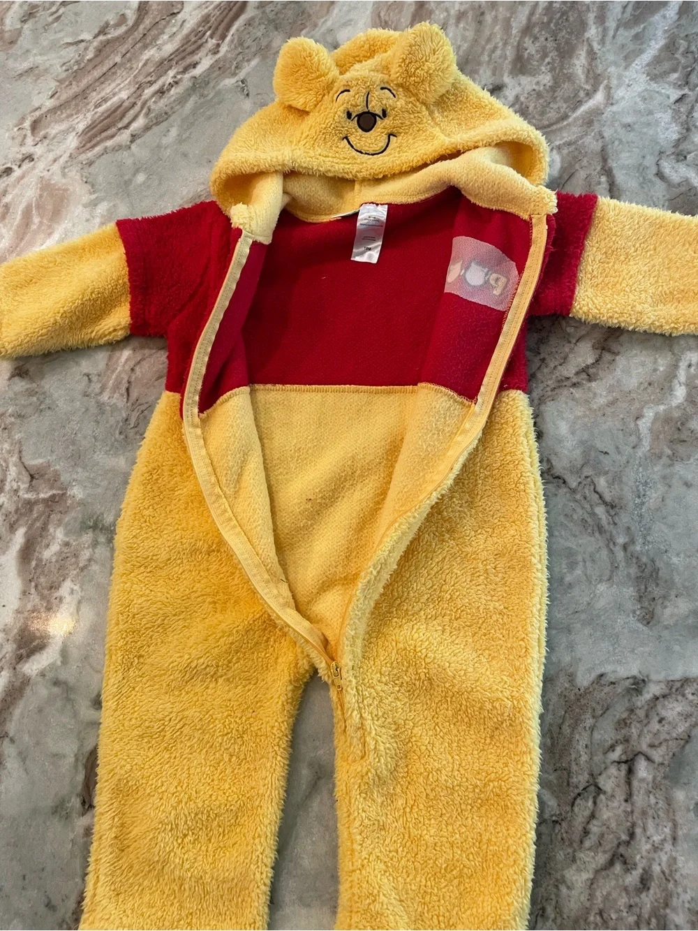 Winnie the pooh Disney baby zip up jumper costume Fleece Size 18 Months